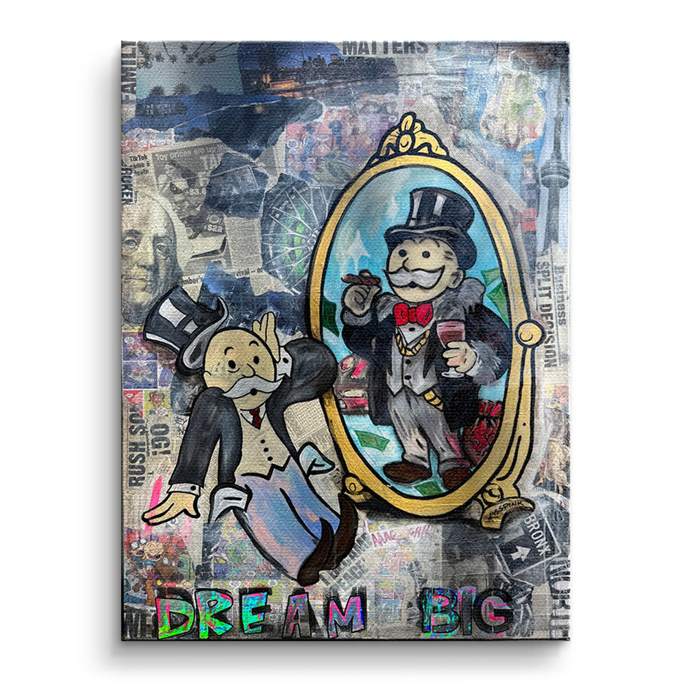 Dream Big Real – Original-Gemälde von Kiss Pink