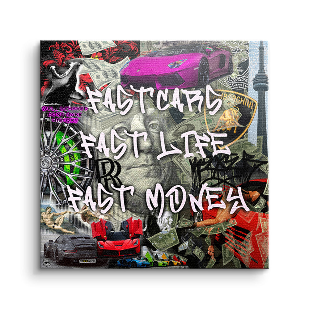 Fast Life – Original-Gemälde von Kiss Pink