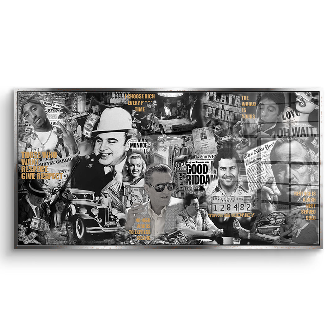 DOTCOMCANVAS Acrylglasbild Gangsters im silbernen Premium-Rahmen