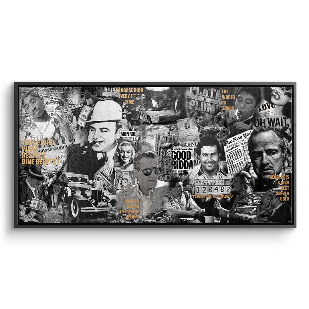 DOTCOMCANVAS Leinwandbild Gangsters im schwarzen Premium-Rahmen