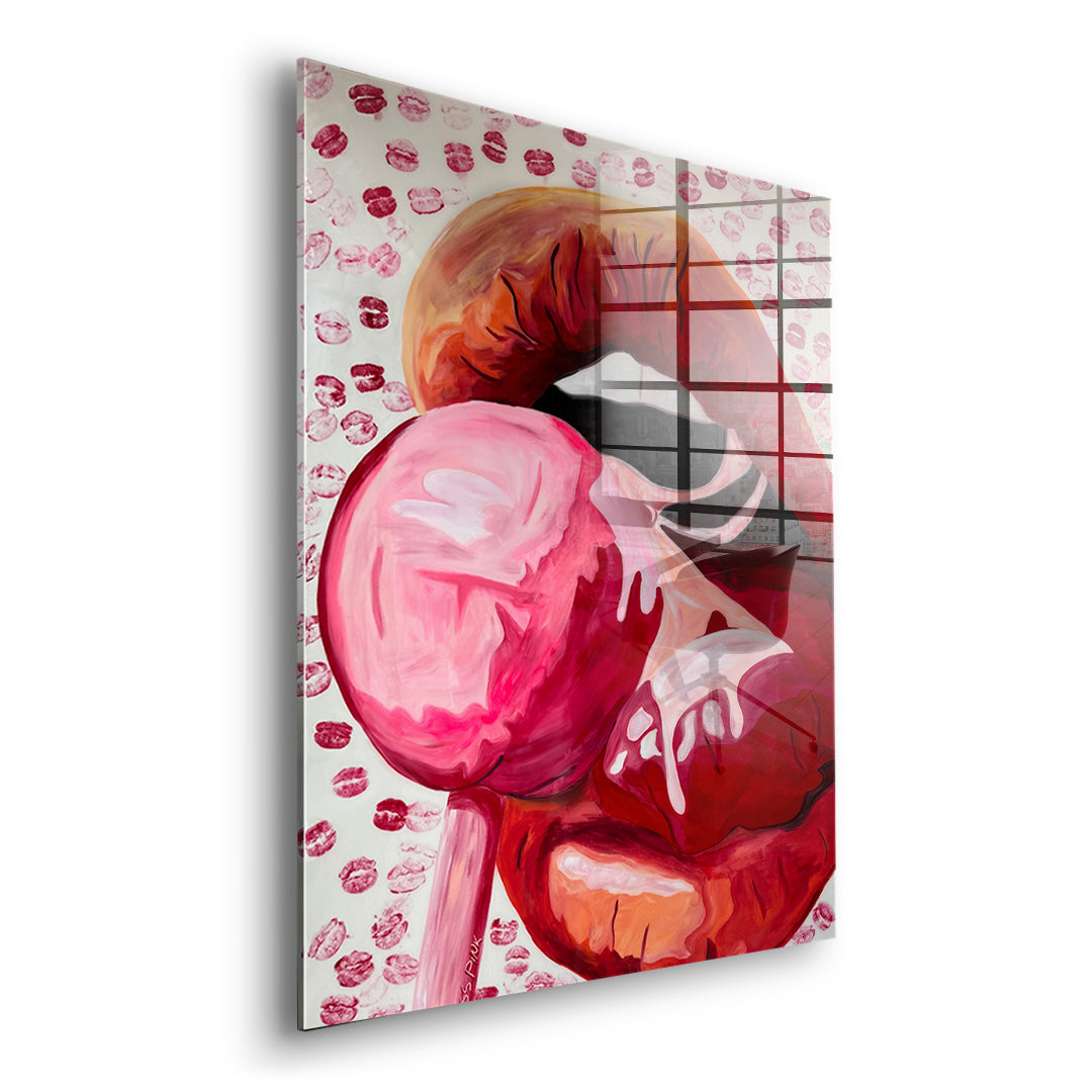 Seitenansicht des Acrylglasbilds Lollipop ohne Rahmen