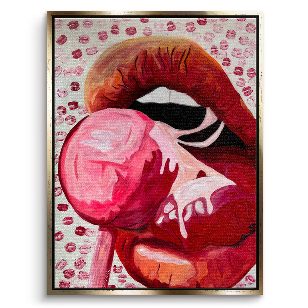 DOTCOMCANVAS Leinwandbild Lollipop im goldenen Premium-Rahmen