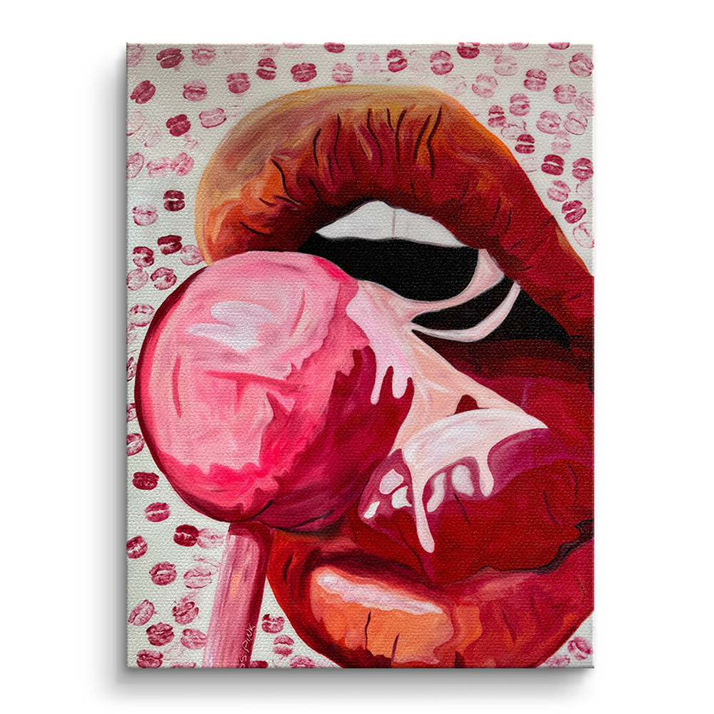 Lollipop – Original-Gemälde von Kiss Pink