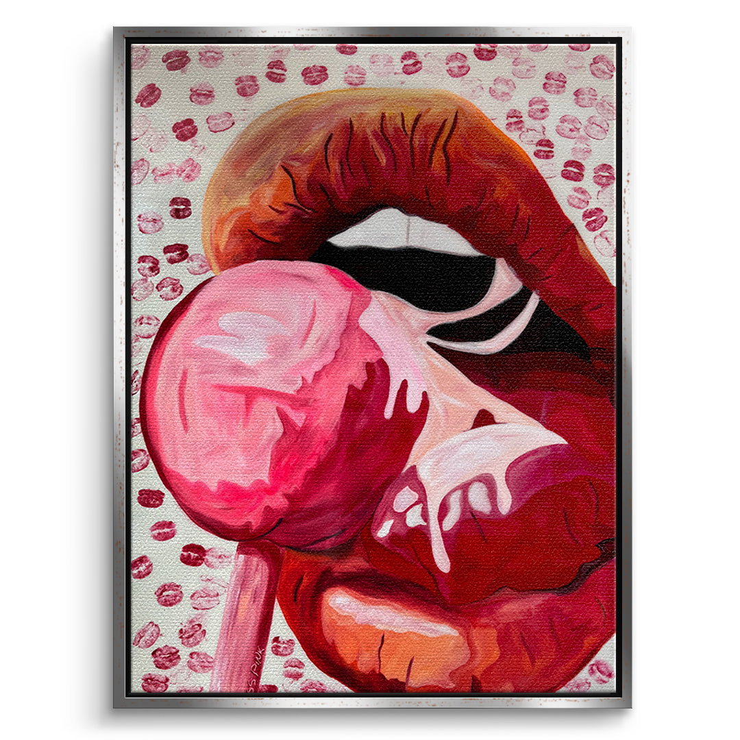 DOTCOMCANVAS Leinwandbild Lollipop im silbernen Premium-Rahmen