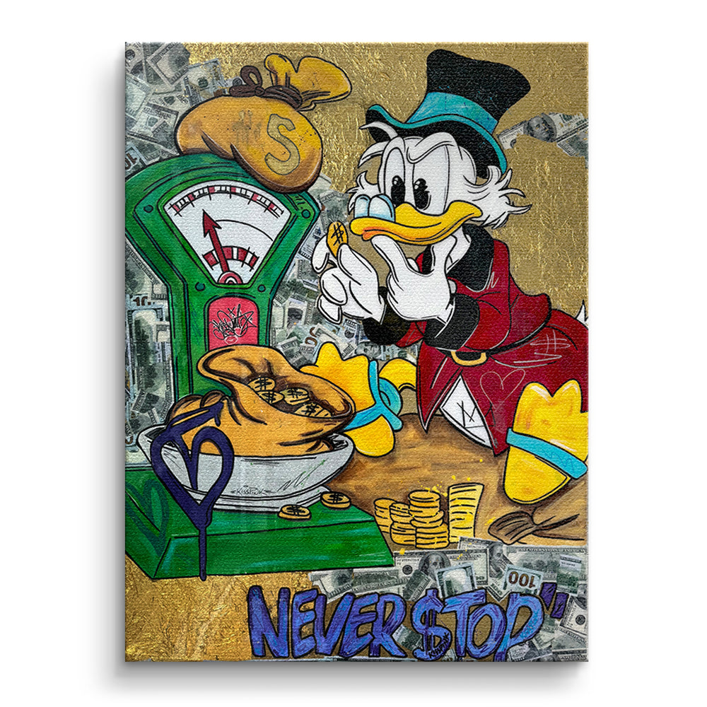 Never Stop Duck – Original-Gemälde von Kiss Pink