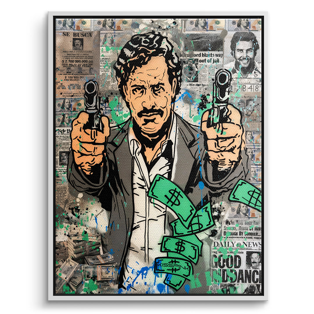 DOTCOMCANVAS Leinwandbild Patron Money im weißen Premium-Rahmen