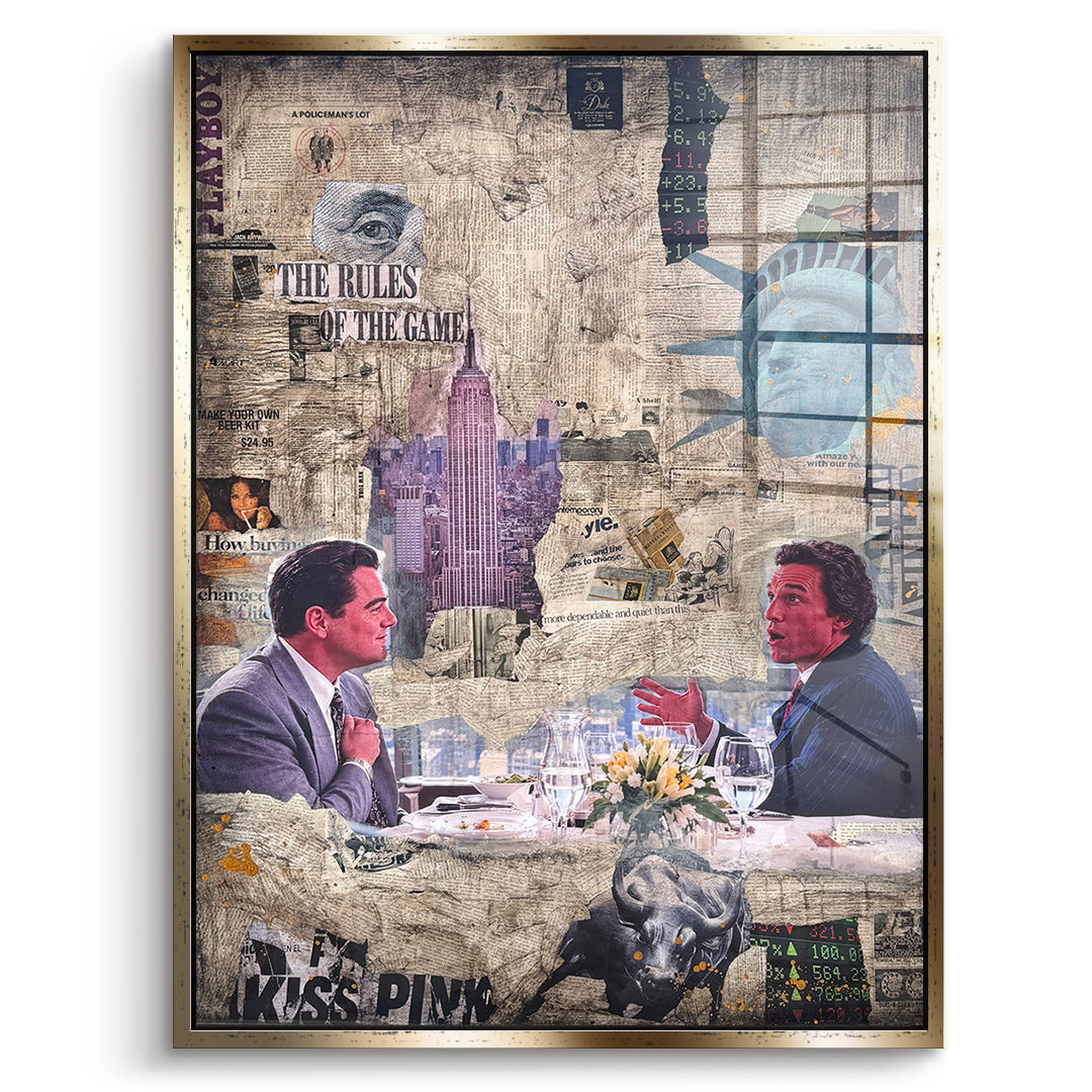 DOTCOMCANVAS Acrylglasbild Rules Of The Game im goldenen Premium-Rahmen