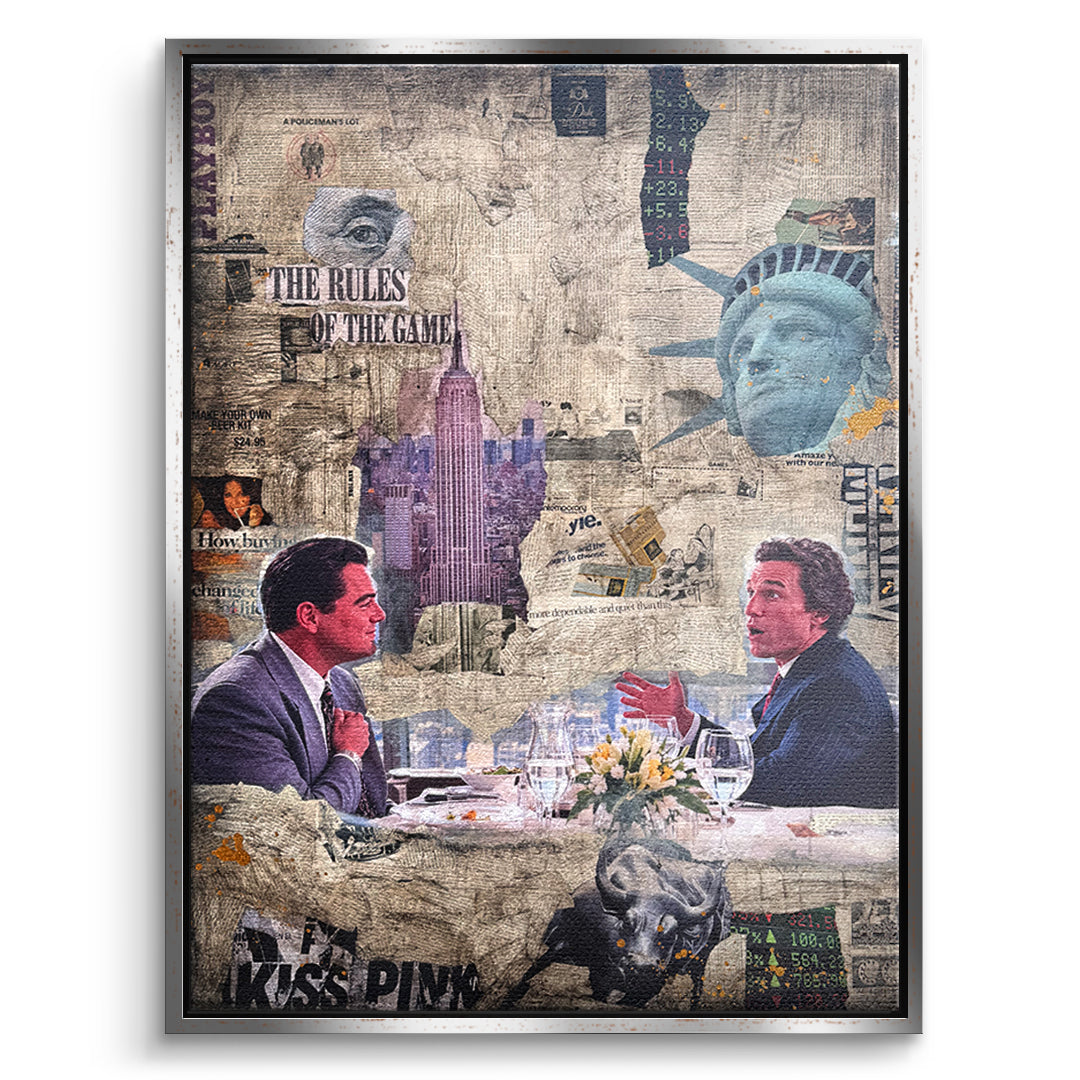 DOTCOMCANVAS Leinwandbild Rules Of The Game im silbernen Premium-Rahmen