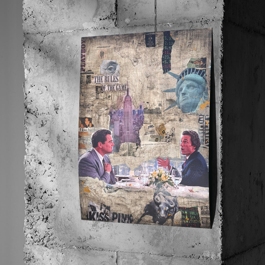 Poster Rules Of The Game an einer Betonwand