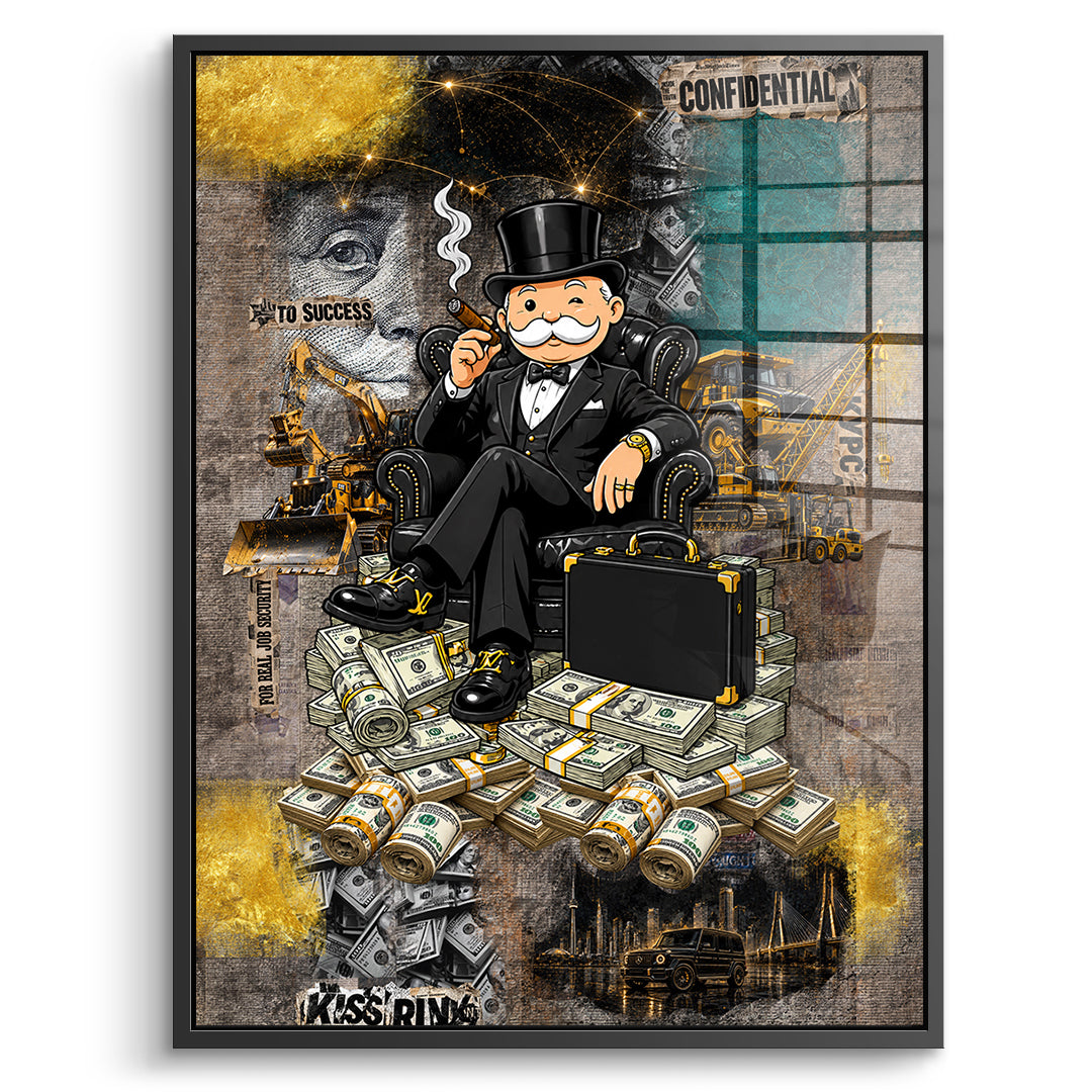 DOTCOMCANVAS Acrylglasbild Building Empires im schwarzen Premium-Rahmen