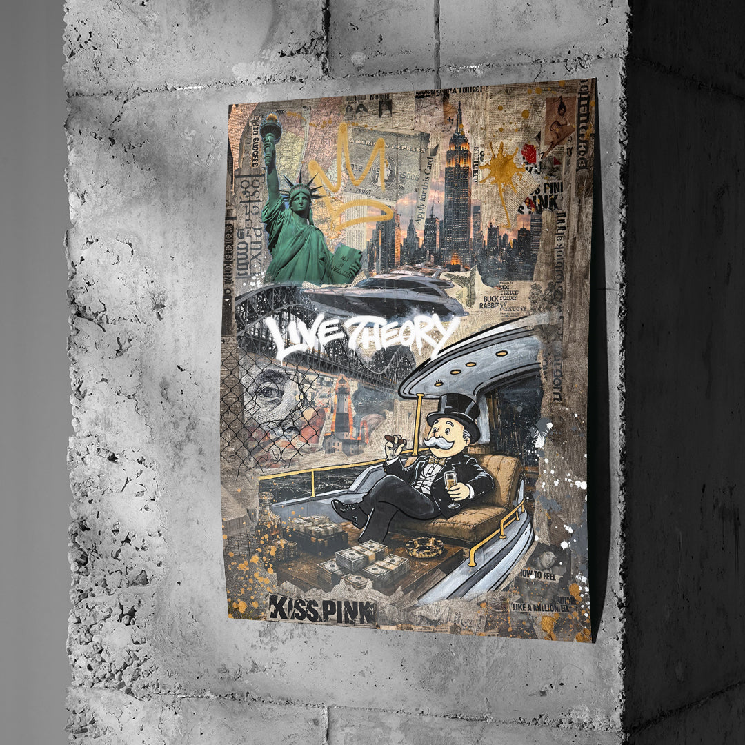 Poster Live Theory an einer Betonwand