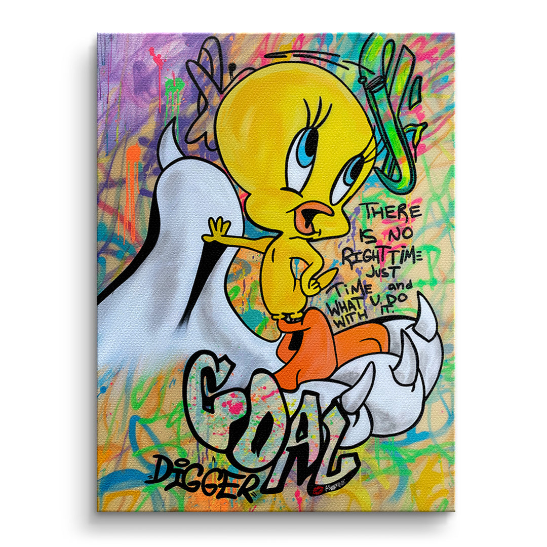 DOTCOMCANVAS Leinwandbild Goal Digger Bird ohne Rahmen
