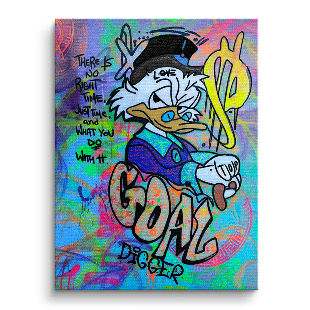 DOTCOMCANVAS Leinwandbild Goal Digger Duck ohne Rahmen