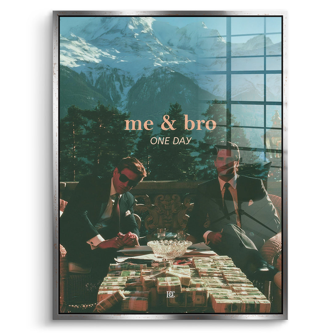DOTCOMCANVAS Acrylglasbild Me & Bro One Day im silbernen Premium-Rahmen