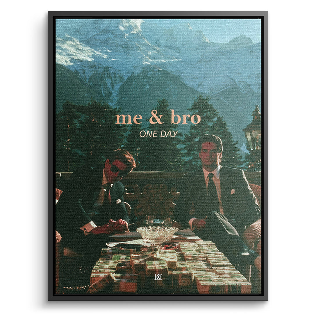 DOTCOMCANVAS Leinwandbild Me & Bro One Day im schwarzen Premium-Rahmen