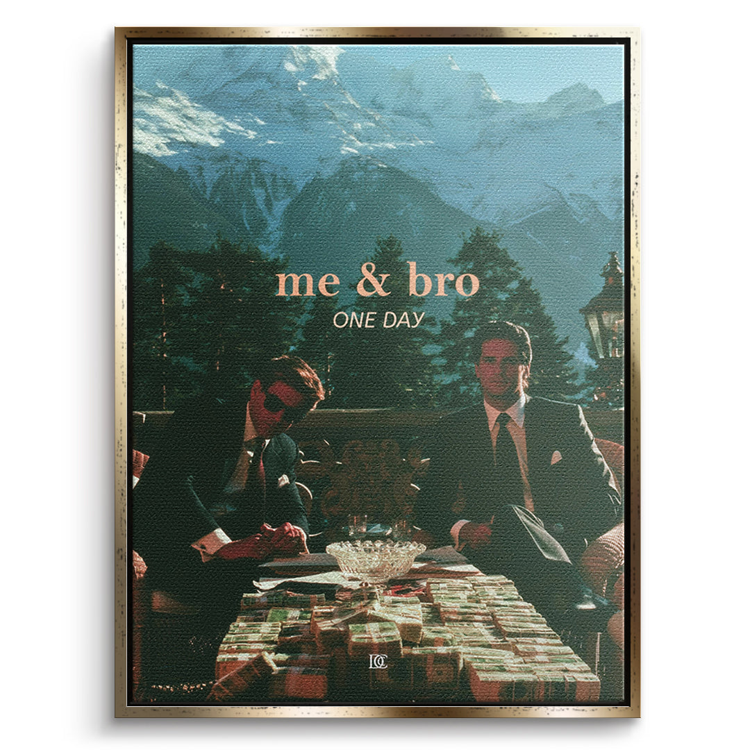 DOTCOMCANVAS Leinwandbild Me & Bro One Day im goldenen Premium-Rahmen