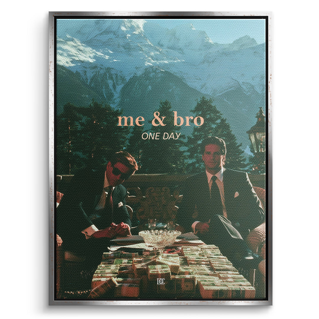 DOTCOMCANVAS Leinwandbild Me & Bro One Day im silbernen Premium-Rahmen