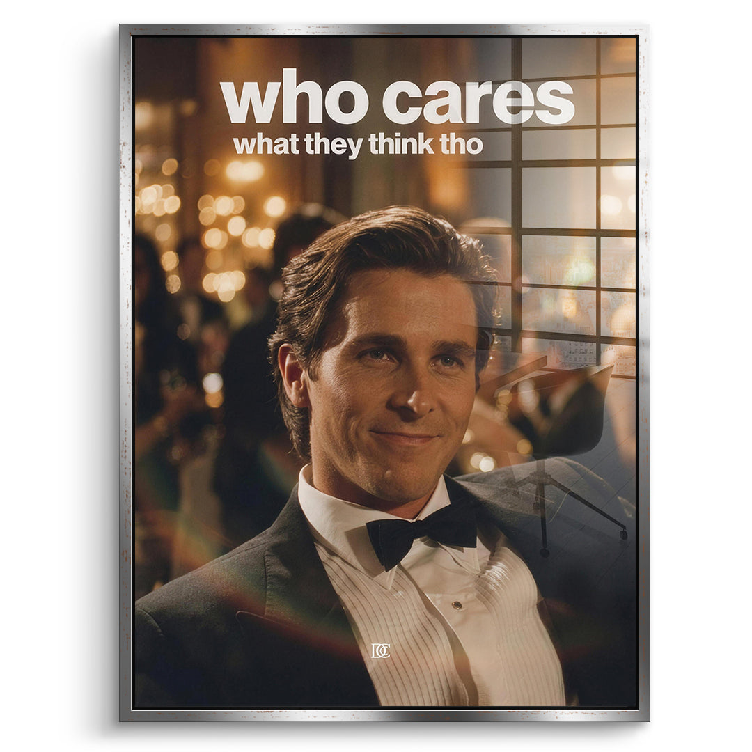 DOTCOMCANVAS Acrylglasbild Who Cares What They Think im silbernen Premium-Rahmen
