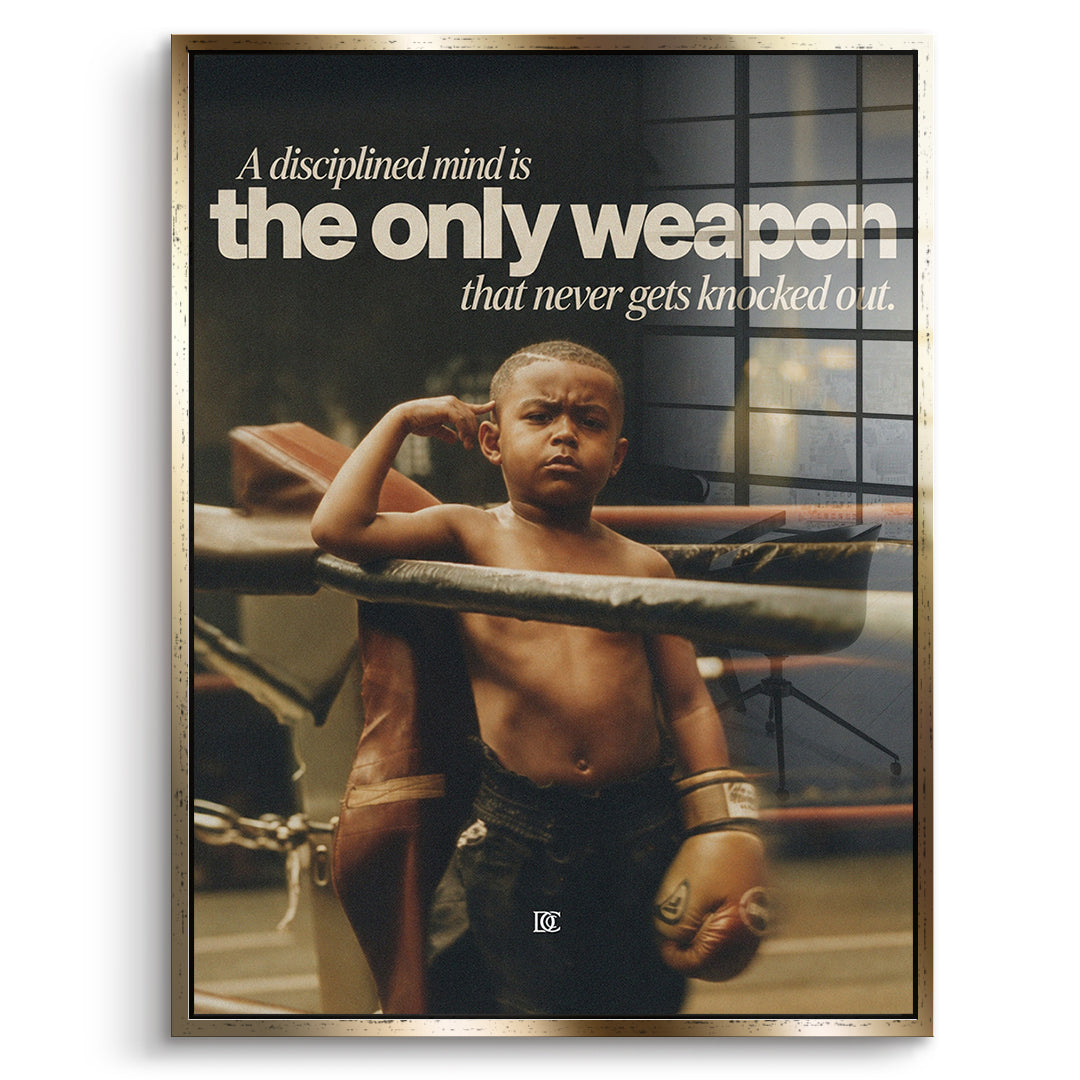 DOTCOMCANVAS Acrylglasbild The Only Weapon im goldenen Premium-Rahmen