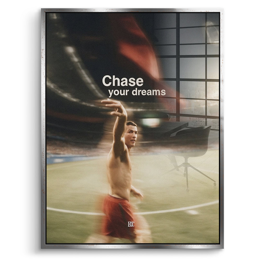 DOTCOMCANVAS Acrylglasbild Chase Your Dreams im silbernen Premium-Rahmen