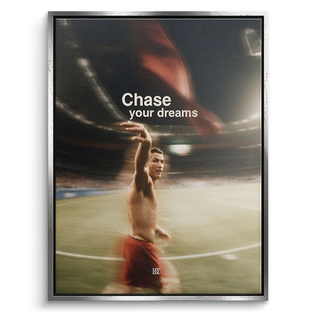 DOTCOMCANVAS Leinwandbild Chase Your Dreams im silbernen Premium-Rahmen