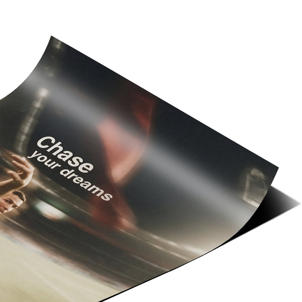 Eckdetail des Posters Chase Your Dreams, Nahaufnahme