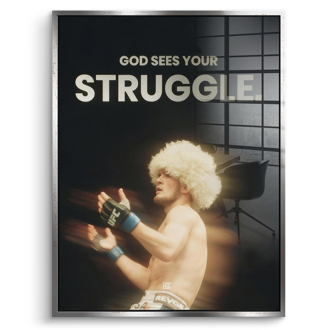 DOTCOMCANVAS Acrylglasbild God Sees Your Struggle im silbernen Premium-Rahmen