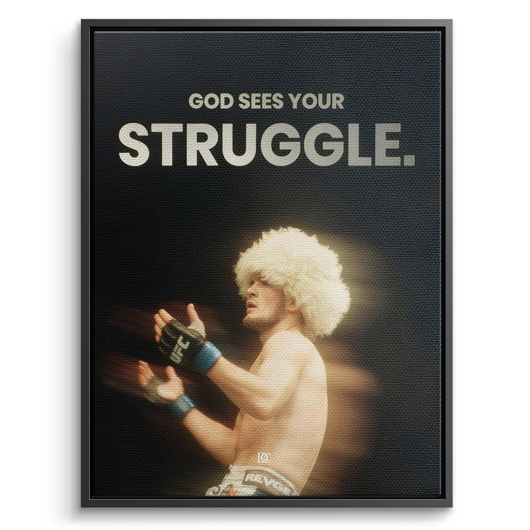 DOTCOMCANVAS Leinwandbild God Sees Your Struggle im schwarzen Premium-Rahmen