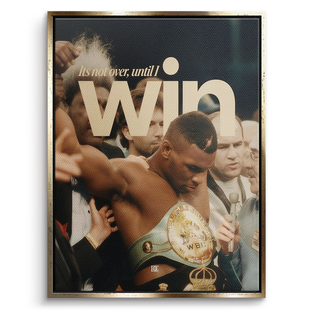 DOTCOMCANVAS Leinwandbild Not Over Until I Win Vintage im goldenen Premium-Rahmen