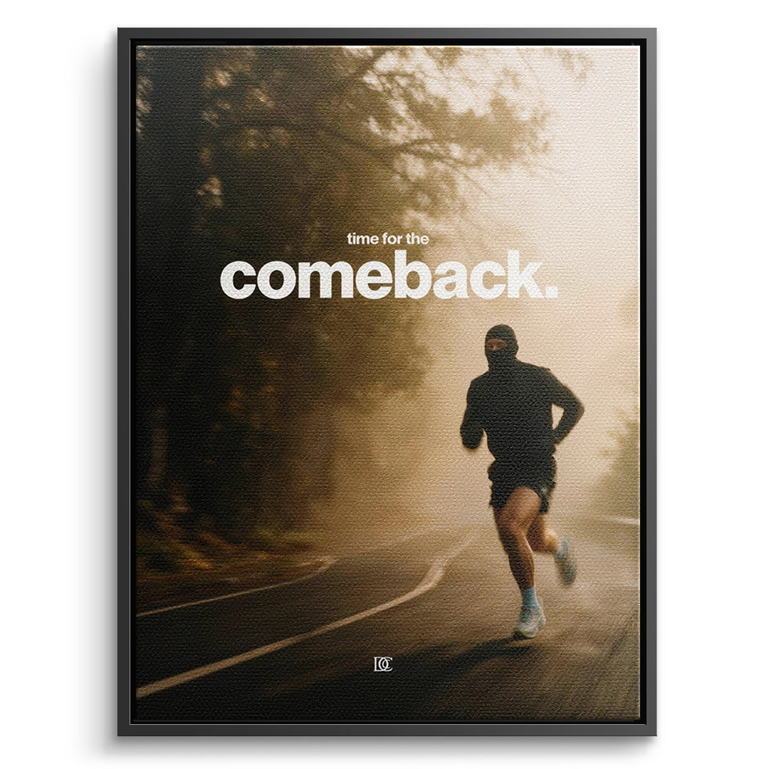 DOTCOMCANVAS Leinwandbild Time For The Comeback im schwarzen Premium-Rahmen