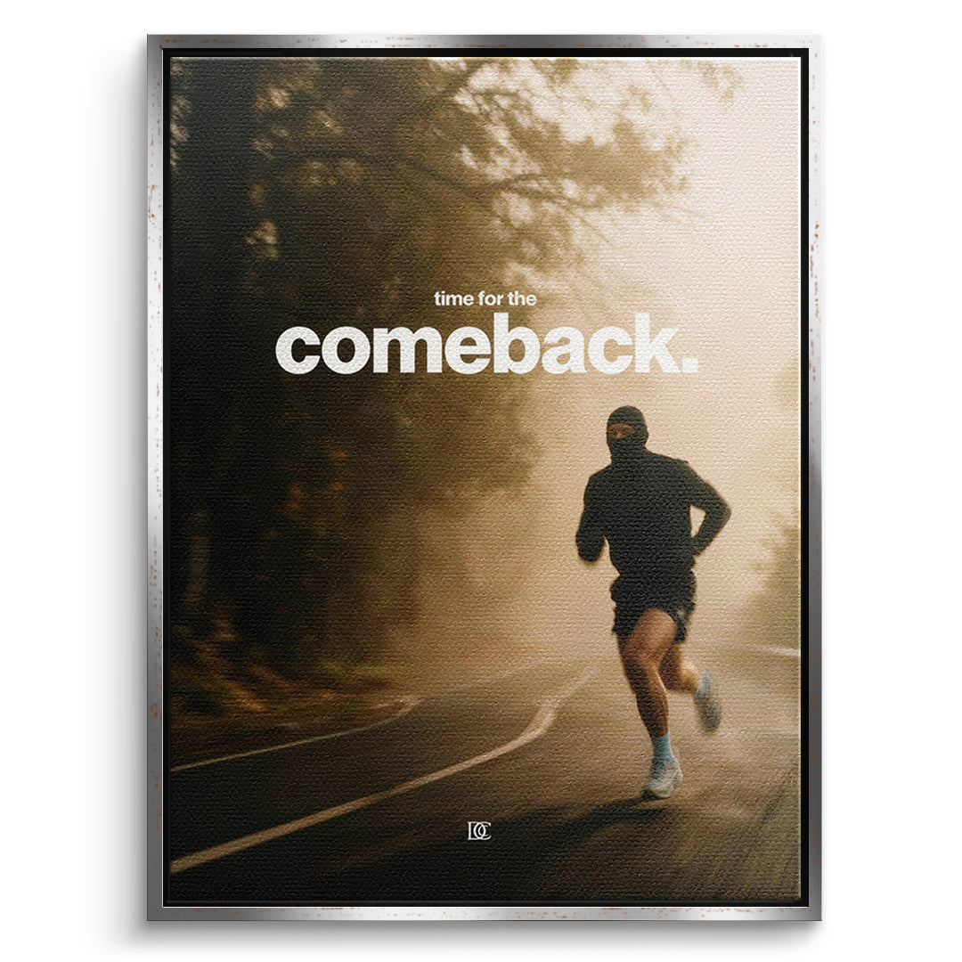 DOTCOMCANVAS Leinwandbild Time For The Comeback im silbernen Premium-Rahmen