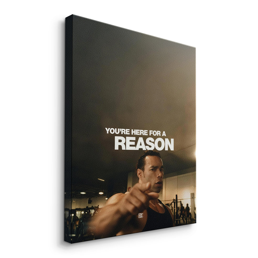 Seitenansicht des Leinwandbilds You're Here For A Reason ohne Rahmen