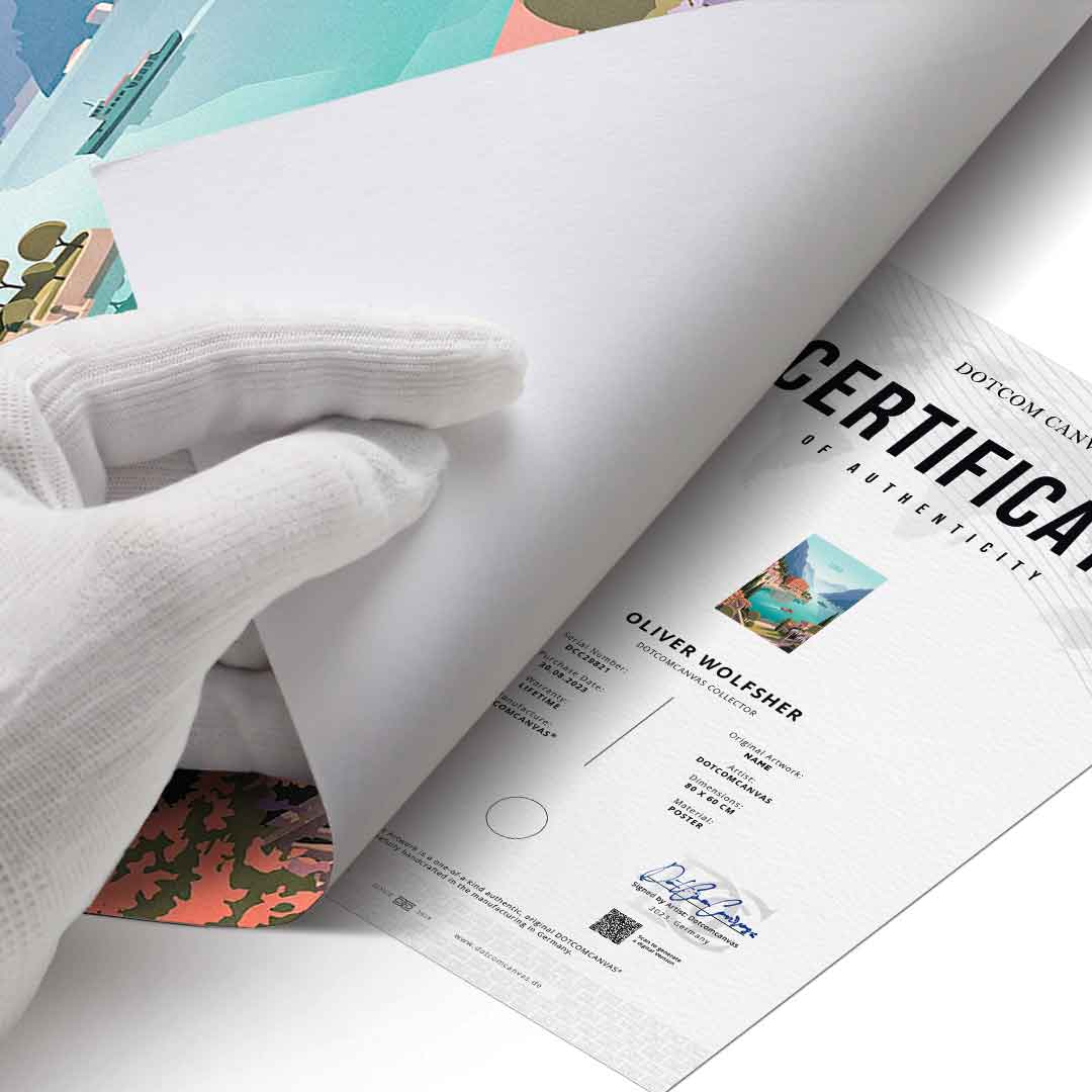 DOTCOMCANVAS Como Poster Echtheitszertifikat