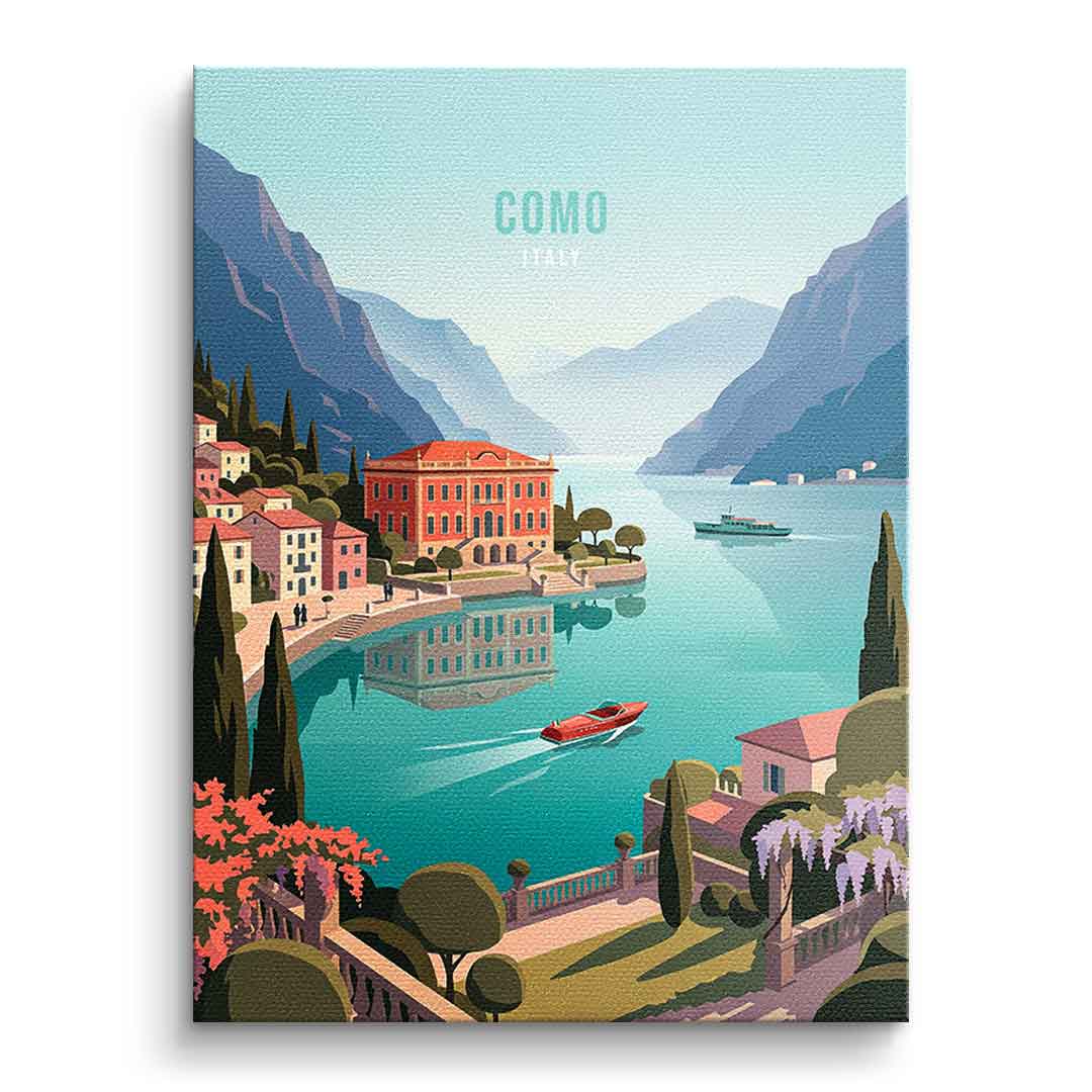 DOTCOMCANVAS Como Leinwandbild Vorderansicht ohne Rahmen