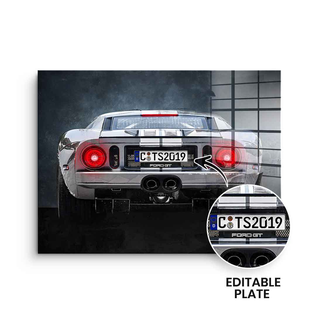 Ford GT Backside - Acrylglas - Personalisierbar