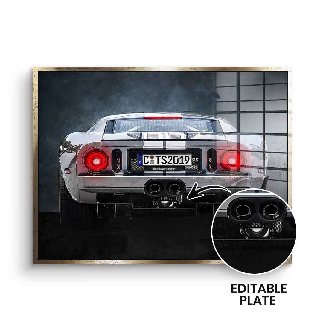 Ford GT Tył - Szkło akrylowe - Personalizowane