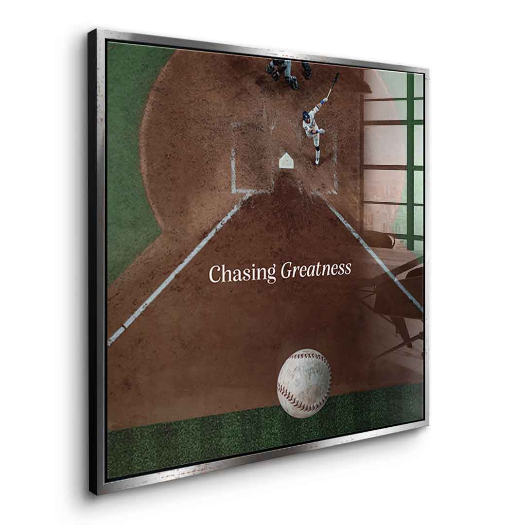 Chasing Greatness #Baseball - Square Edition - Acrylic Glass Print