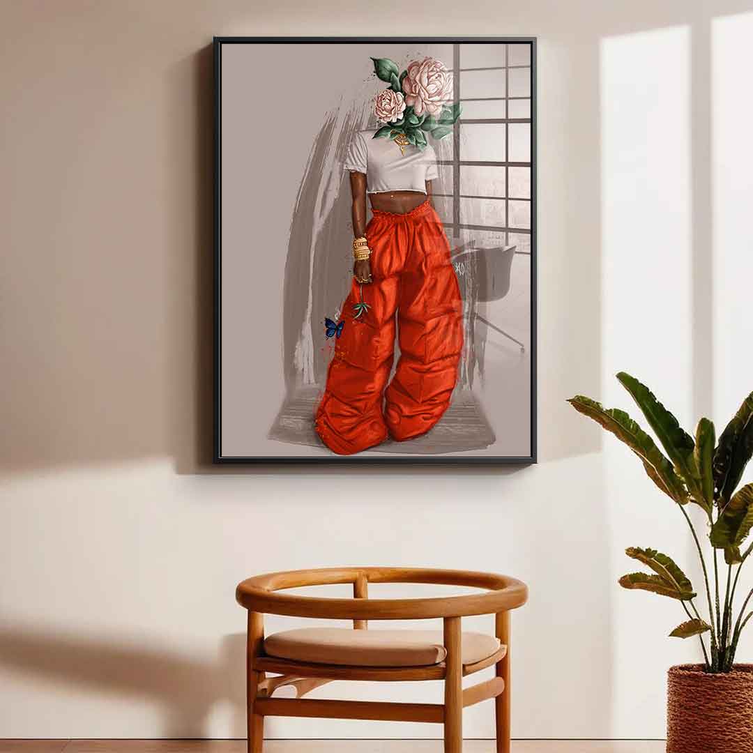 Beige Flower Head - Acrylic glass