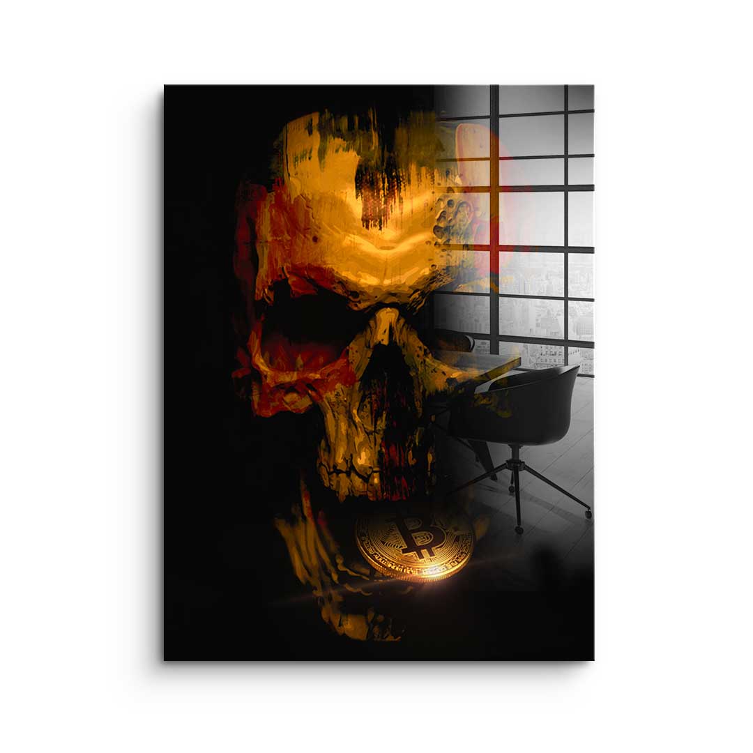 Bitcoin Skull - Acrylglas