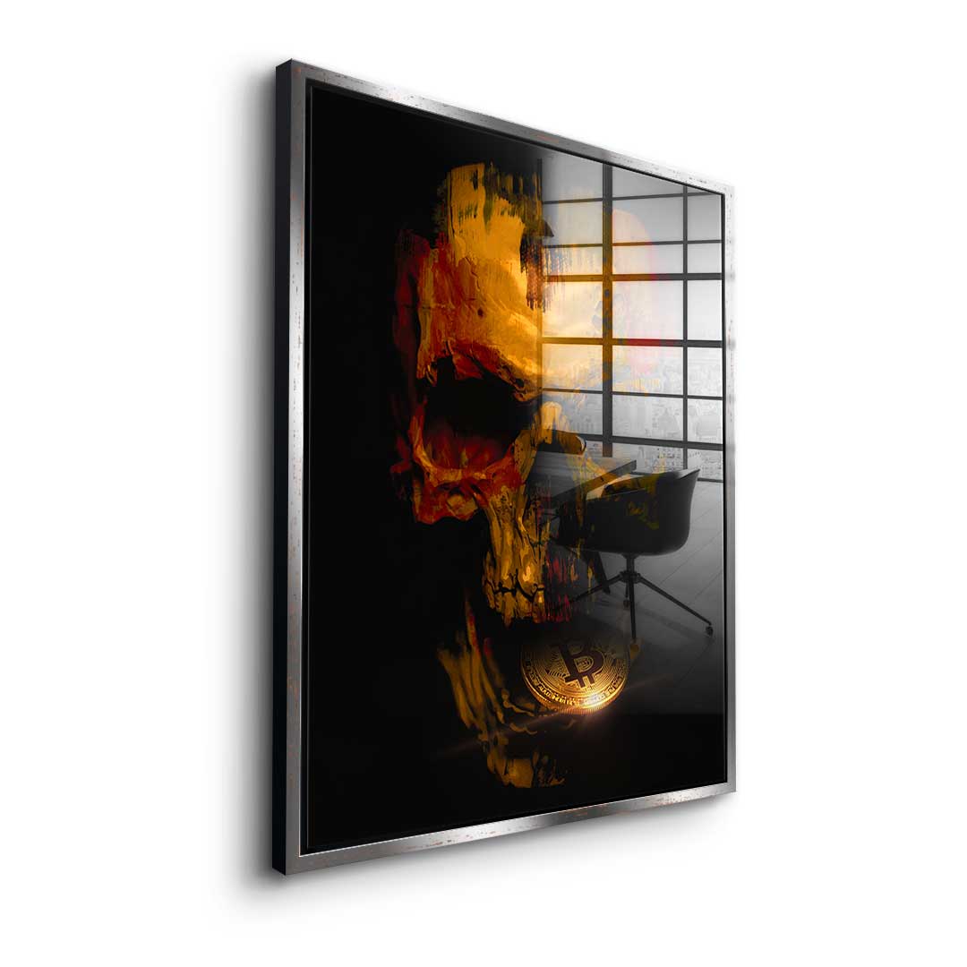 Bitcoin Skull - Acrylglas