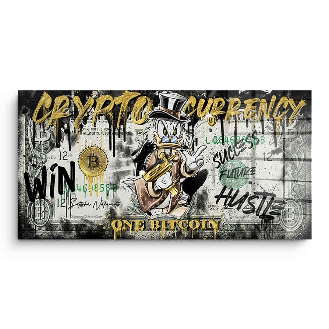 DOTCOMCANVAS CRYPTO DUCK - BLATTGOLD – Frontansicht