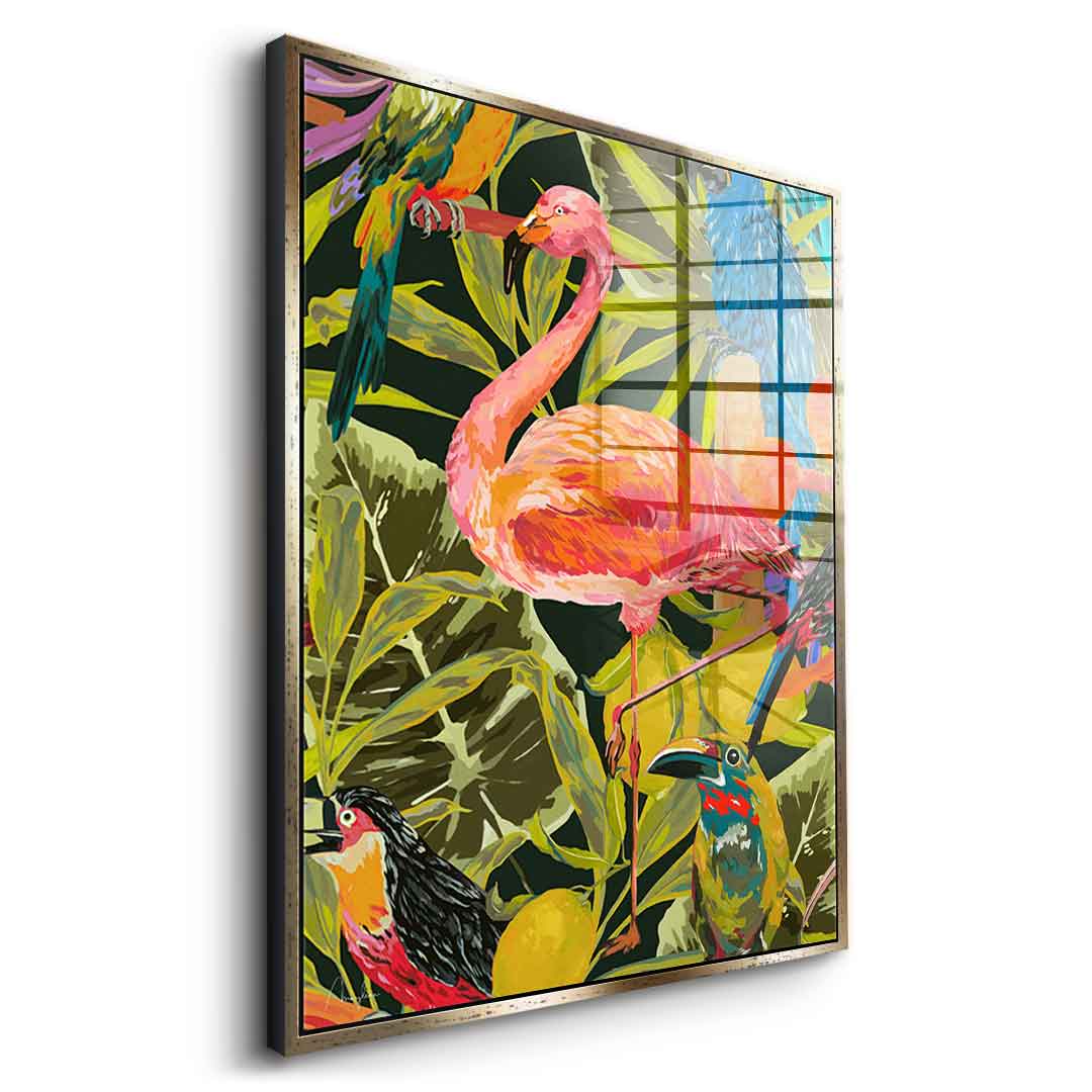Jungle Flamingo - Acrylic Glass
