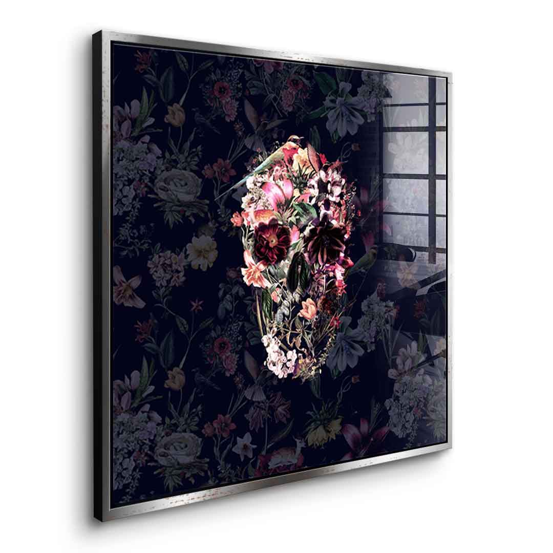 Flowers Skull - Acrylglas