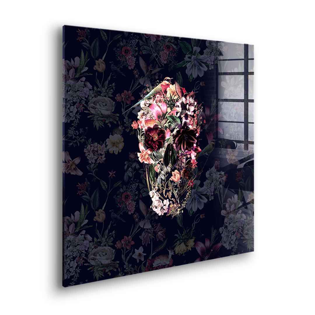 Flowers Skull - Acrylglas