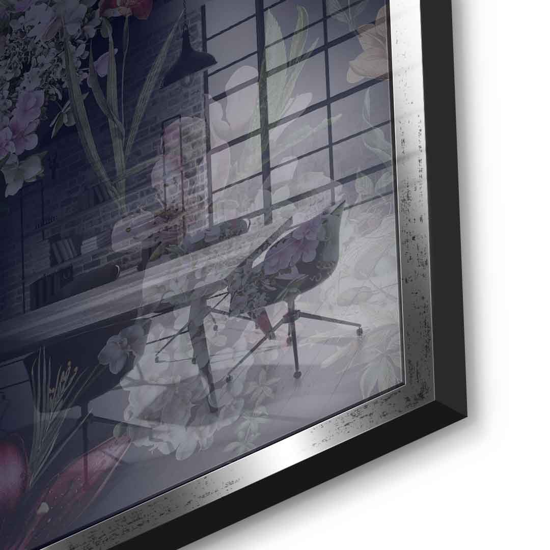 Flowers Skull - Acrylglas