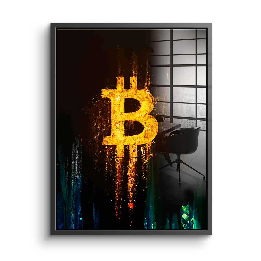 Świecący Bitcoin – szkło akrylowe