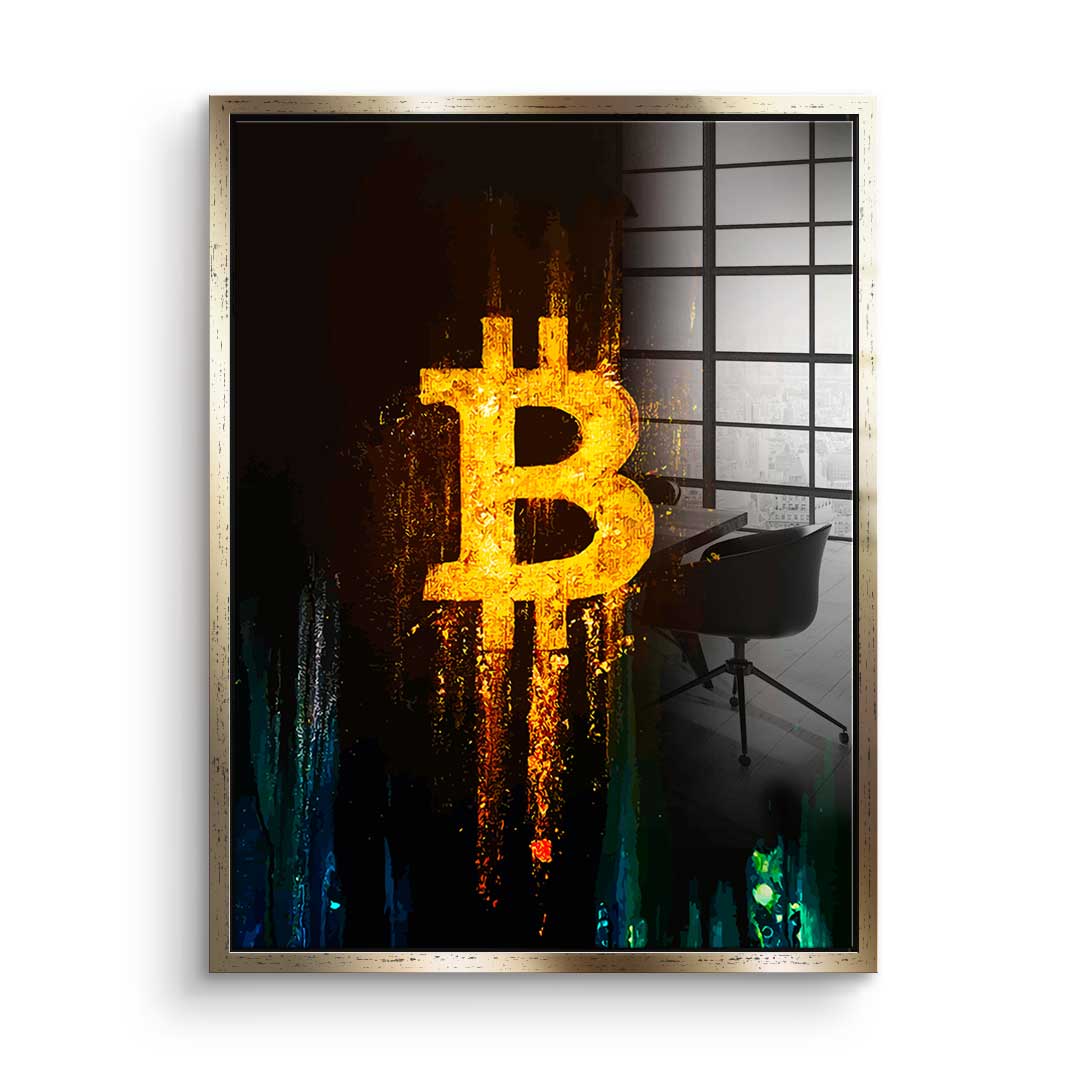Świecący Bitcoin – szkło akrylowe