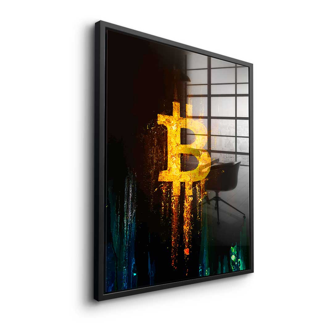 Świecący Bitcoin – szkło akrylowe