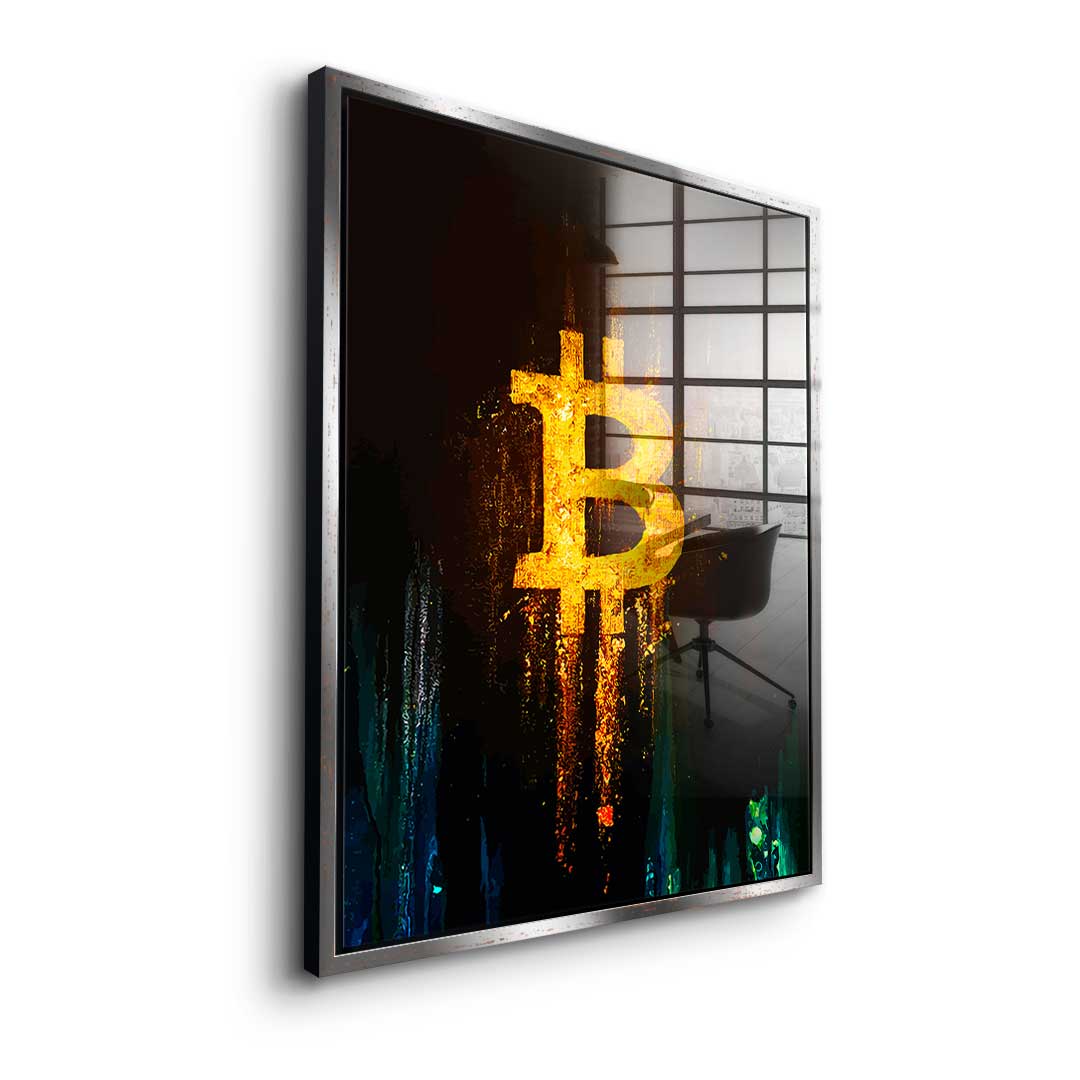 Świecący Bitcoin – szkło akrylowe
