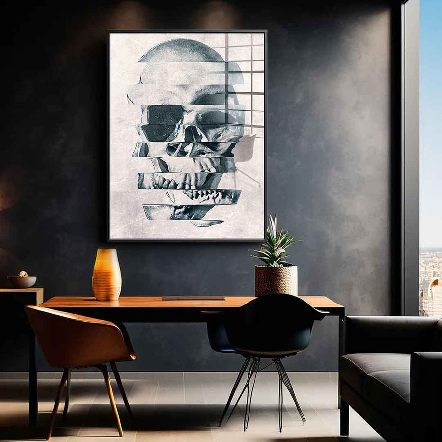 Glitch Skull – szkło akrylowe